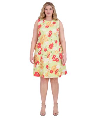 Vince Camuto - Plus Size Floral-Print Fit & Flare Dress