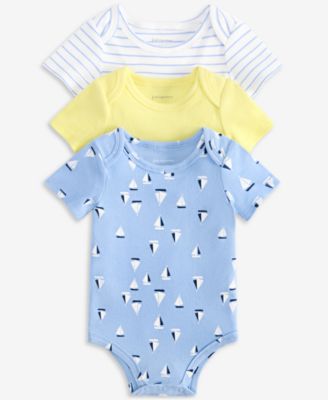 First Impressions - Baby Boy Short-Sleeve Bodysuit, Pack of 3