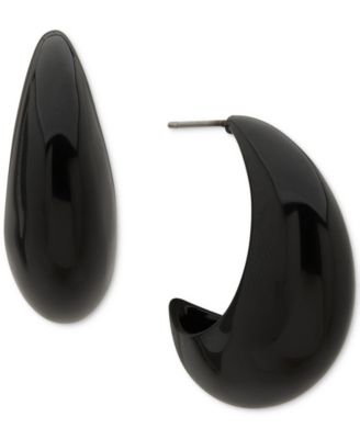 DKNY - Gold-Tone Puffy Small C Hoop Earrings, 0.88"