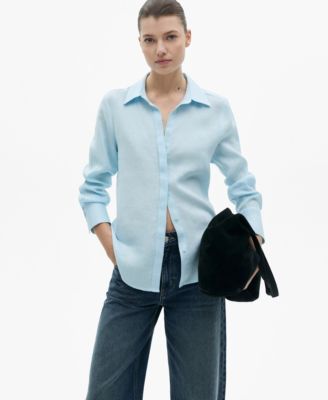 MANGO - Women's Regular-Fit Linen Shirt