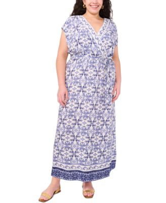 Vince Camuto - Plus Size Printed Faux-Wrap Maxi Dress, Exclusively at Macy's