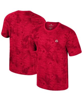 Colosseum - Men's  Scarlet Ohio State Buckeyes Floral Printed T-shirt