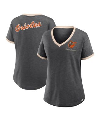 Fanatics - Women's Black Baltimore Orioles Binge Worthy Stadium Slub V-Neck Top