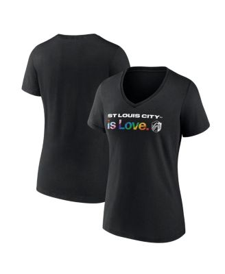 Fanatics - Women's Black St. Louis City SC Lucky City Pride V-Neck T-Shirt