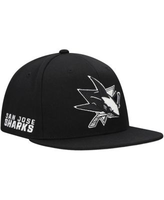 Mitchell & Ness - Men's  Black San Jose Sharks Team Snapback Hat
