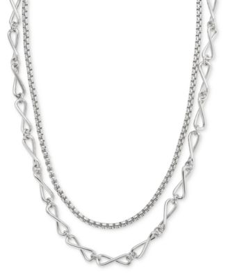 On 34th - Silver Tone Link Multi-Row Necklace