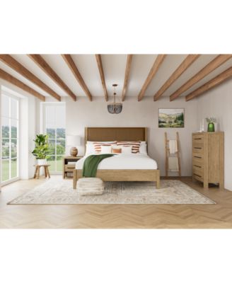 Furniture - Davie 3-Pc. Queen Set (Leather Bed, Chest & 1-Drawer Nightstand)