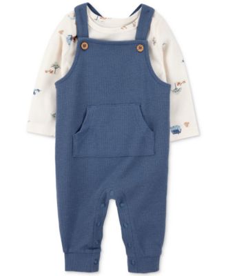 Carter's - Baby Boys 2-Pc. Long-Sleeve T-Shirt & Thermal Overalls Set