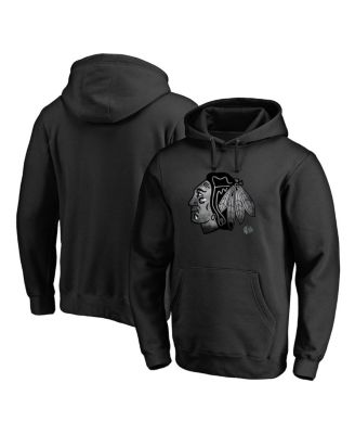 Fanatics Mto Label - Men's Black Chicago Blackhawks Core Smoke Pullover Hoodie