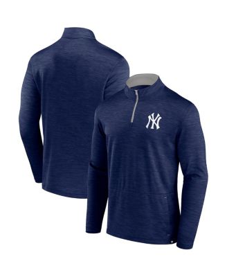 Fanatics - Men's Heather Navy New York Yankees Fundamentals Quarter-Zip Pullover