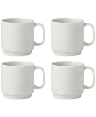 Lenox - Modulus Textured Porcelain Mugs, Set of 4