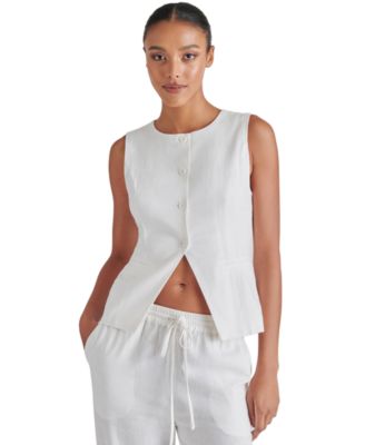 Steve Madden - Women's Wesley Crewneck Button-Front Vest