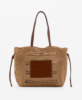 MANGO - Women's Natural Fibre Shopper Bag