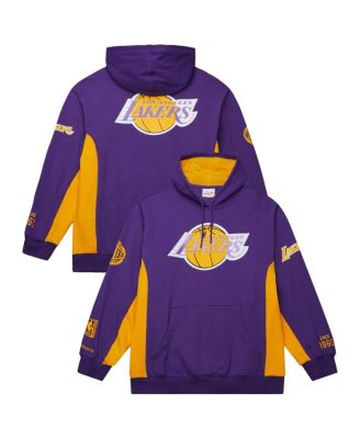 Mitchell & Ness - Men's Purple Los Angeles Lakers Hardwood Classics Team Origins Fleece Pullover Hoodie