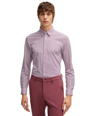 Hugo Boss - Men’s Printed Performance-Stretch Slim-Fit Shirt