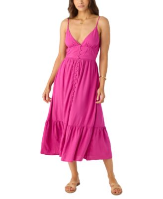 O'Neill - Juniors' Pilar Woven Sleeveless Tiered Midi Dress