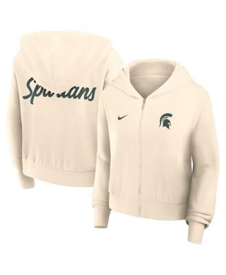 Nike - Women's Cream Michigan State Spartans Chill Midi Full-Zip Hoodie