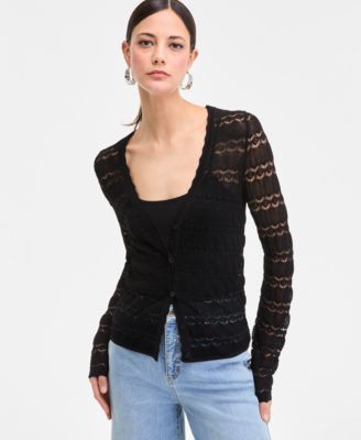 I.N.C. International Concepts - Women's Pointelle Cardigan Sweater