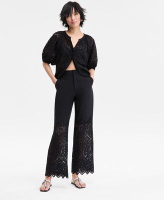 I.N.C. International Concepts - Women's Cotton Eyelet Pants