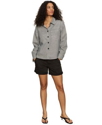 Sanctuary - Women's Ivy Striped Cotton Button-Front Shirt