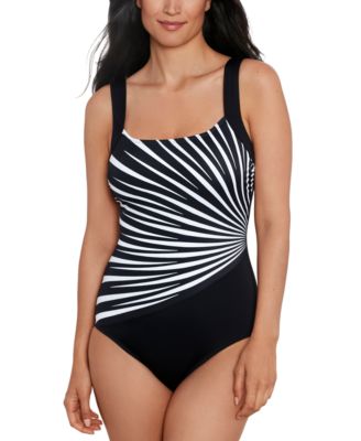 ShapeSolver Sport by Mimi Flamingo - Women's Leading Points Illusion One Piece Swimsuit