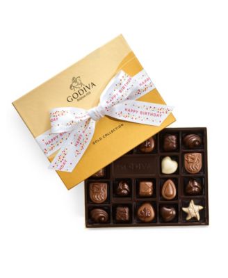 Godiva - Assorted Milk Chocolate Gift Box, Happy Birthday Ribbon, 18 Piece