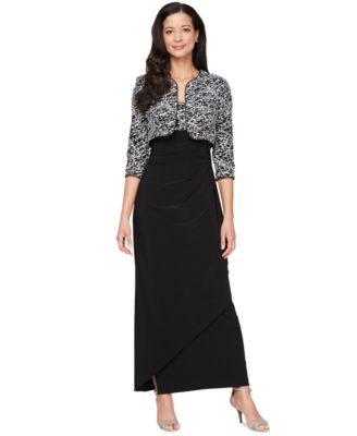 Alex Evenings - Petite Empire-Waist Gown & Bolero Jacket