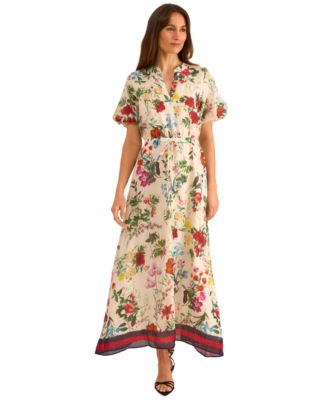 Vince Camuto - Women's Floral-Print Puff-Sleeve Maxi Dress