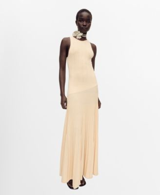 MANGO - Women's Pleated Knitted Dress