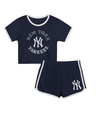 Outerstuff - Toddler Navy New York Yankees Double Run T-Shirt Shorts Set