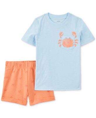 Carter's - Baby Boys Crab T-Shirt & Printed Shorts, 2 Piece Set