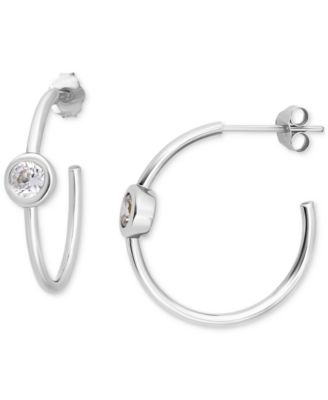 Giani Bernini - Cubic Zirconia Bezel Small Hoop Earrings