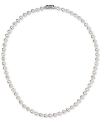 Eliot Danori - Silver-Tone Imitation Pearl  & Cubic Zirconia Clasp 16" Strand Collar Necklace