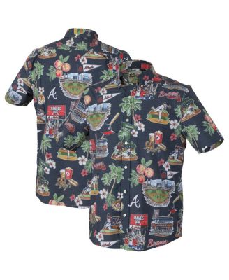 Reyn Spooner - Men's Navy Atlanta Braves Scenic Tri-Blend Performance Button-Up Top