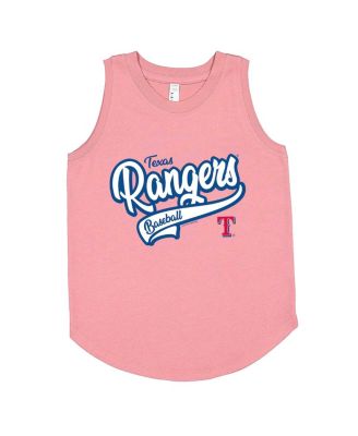 Soft As A Grape - Big Girls Pink Texas Rangers Tank Top