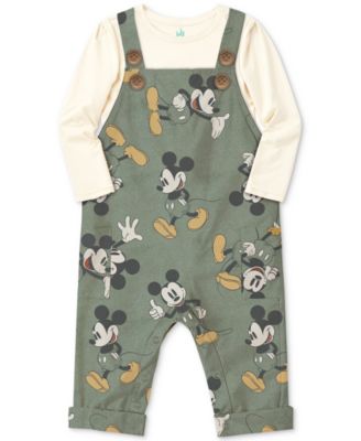 Disney - Baby Boys Mickey Mouse Overalls & Top, 2 Piece Set