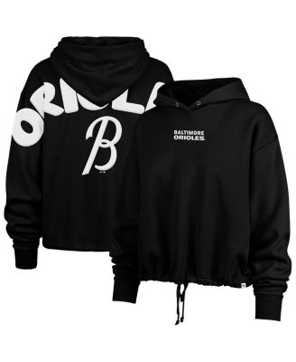 '47 Brand - Women's Black Baltimore Orioles City Connect Venice Cropped Pullover Hoodie