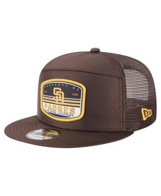New Era - Men's&nbsp;Brown San Diego Padres Split Panel 9FIFTY Trucker Snapback Hat