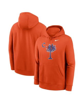Nike - Men's Orange Clemson Tigers Palmetto C Club Fleece Pullover Hoodie