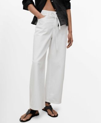 MANGO - Women's Belted Balloon Jeans
