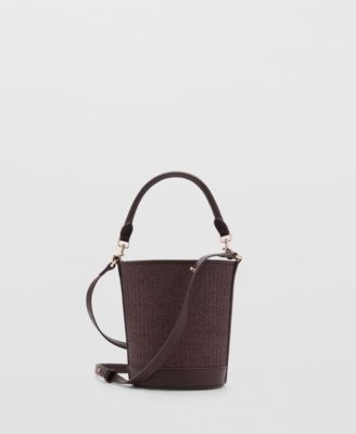 MANGO - Women's Small Raffia Bucket Bag