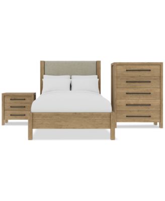 Furniture - Davie 3-Pc. Full Set (Upholstered Bed, Chest & 3-Drawer Nightstand)