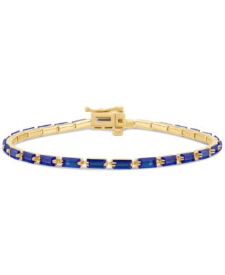 Macy's - Created Sapphire Bracelet (6-1/6 ct. t.w.) in 14k Yellow Gold Over Sterling Silver
