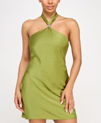 SENI & CADE - Women's Tie-Back Satin A-Line Dress