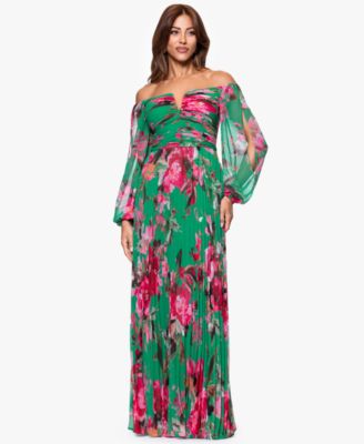 XSCAPE - Women's Printed Long A-Line Dress