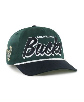 '47 Brand - Men's Hunter Green/Black Milwaukee Bucks Drop shadow Rope Hitch Adjustable Hat