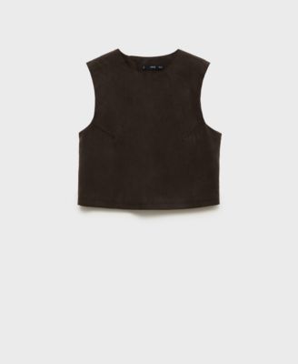 MANGO - Women's Back Buttons Detail Lyocell Top