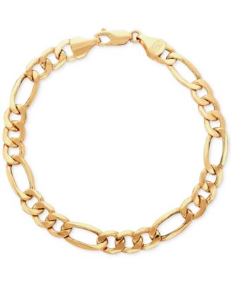 Italian Gold - Lightweight Men's Figaro Link Bracelet in Italian 10k Gold