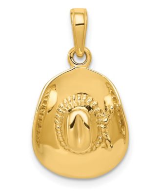 Macy's - Cowboy Hat Pendant in 14k Yellow Gold