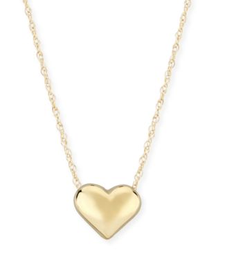 Macy's - Puffed Heart Necklace Set in 14k Yellow Gold